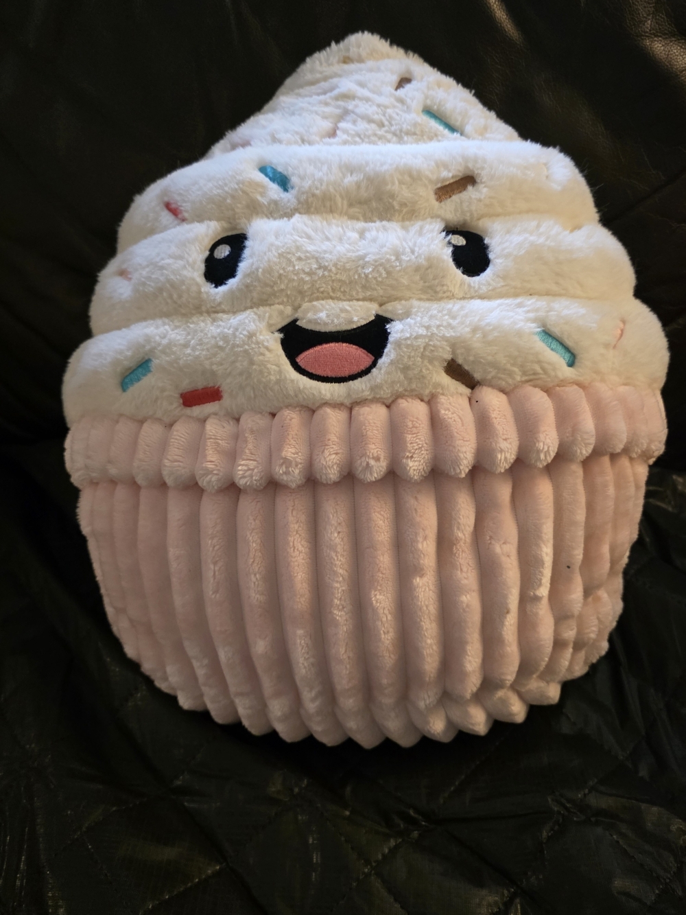 Smiling Pink Cupcake Plush Kids Cupcake Hugger Pillow Cushion